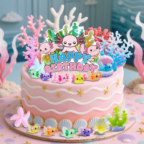 Axolotl Cake Topper Axolotl Birthday Decorations