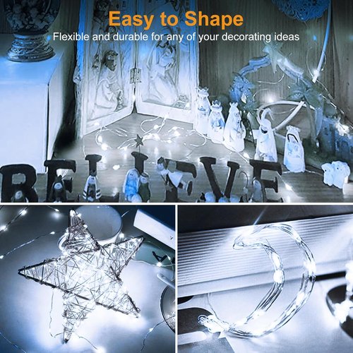 Btfarm 12 Pack Fairy Lights - Battery Operated Twinkle Lights | 7ft Silver Wire, Waterproof for Mason Jars & Weddings