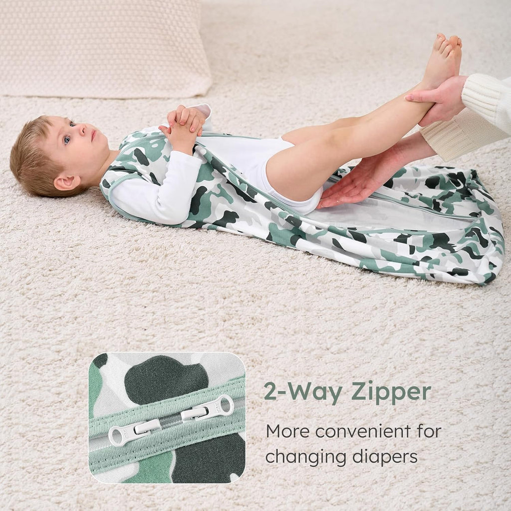 Yoofoss Baby Sleep Sack | 100% Organic Cotton Wearable Blanket for 0-6 Months | 2-Way Zipper, 3 Pack