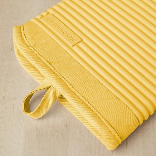 KitchenAid Ribbed Soft Silicone Oven Mitts - 2-Pack Set, 7.5"x13", Vibrant Orange Sorbet