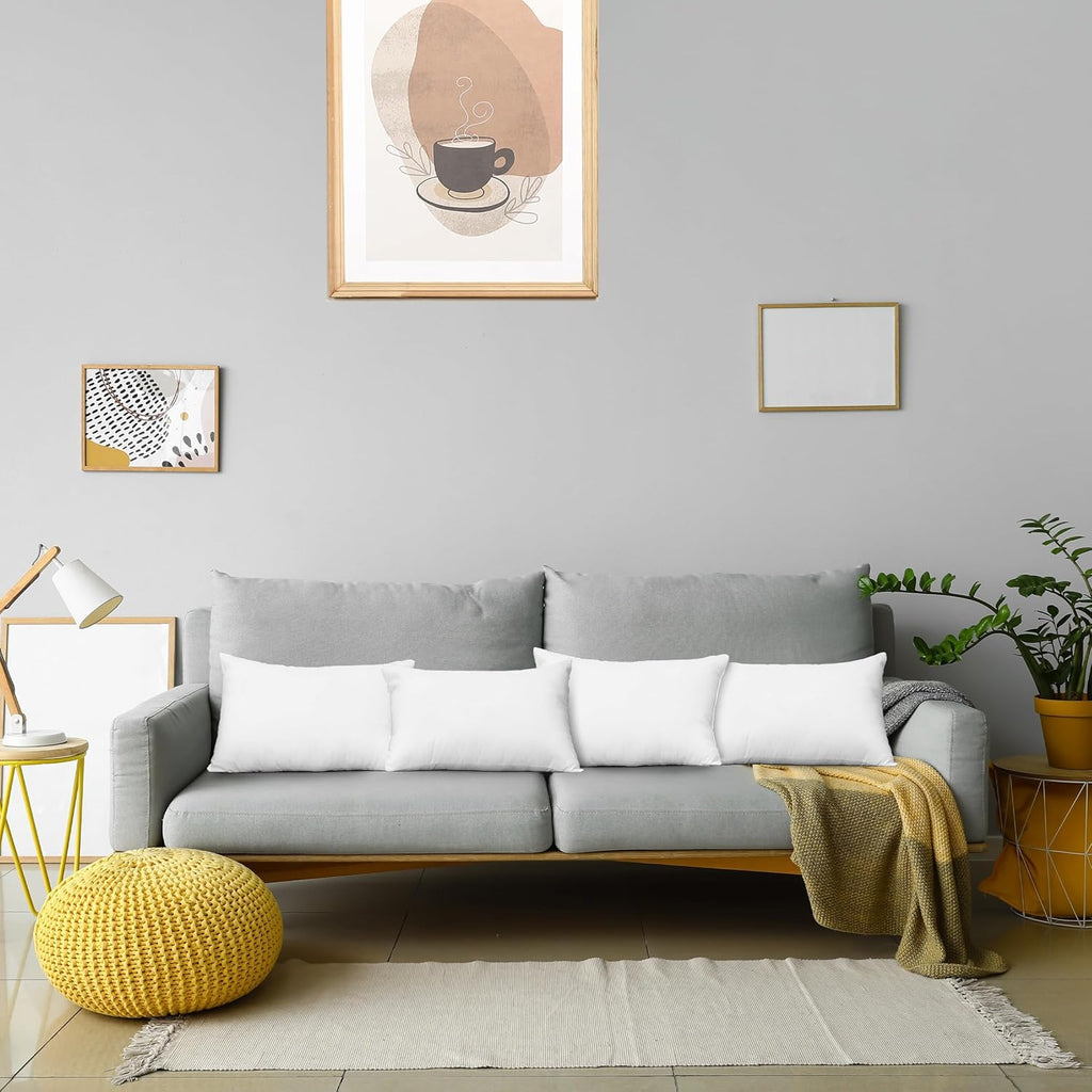 Utopia Bedding Throw Pillows - Fluffy Down Alternative Set of 4 | 12 x 16 Inches, White for Bed & Sofa