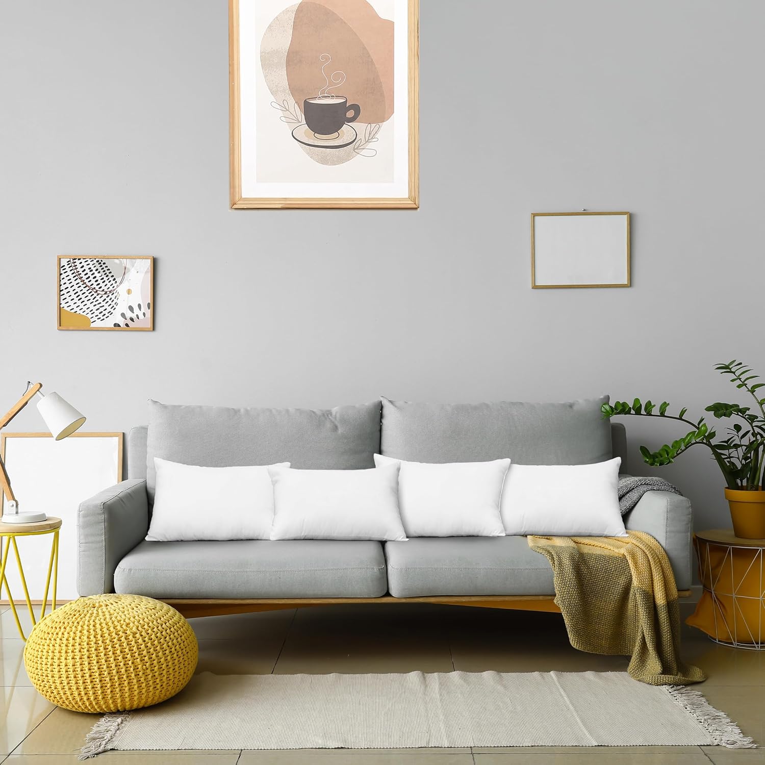 Utopia Bedding Throw Pillows - Fluffy Down Alternative Set of 4 | 12 x 16 Inches, White for Bed & Sofa