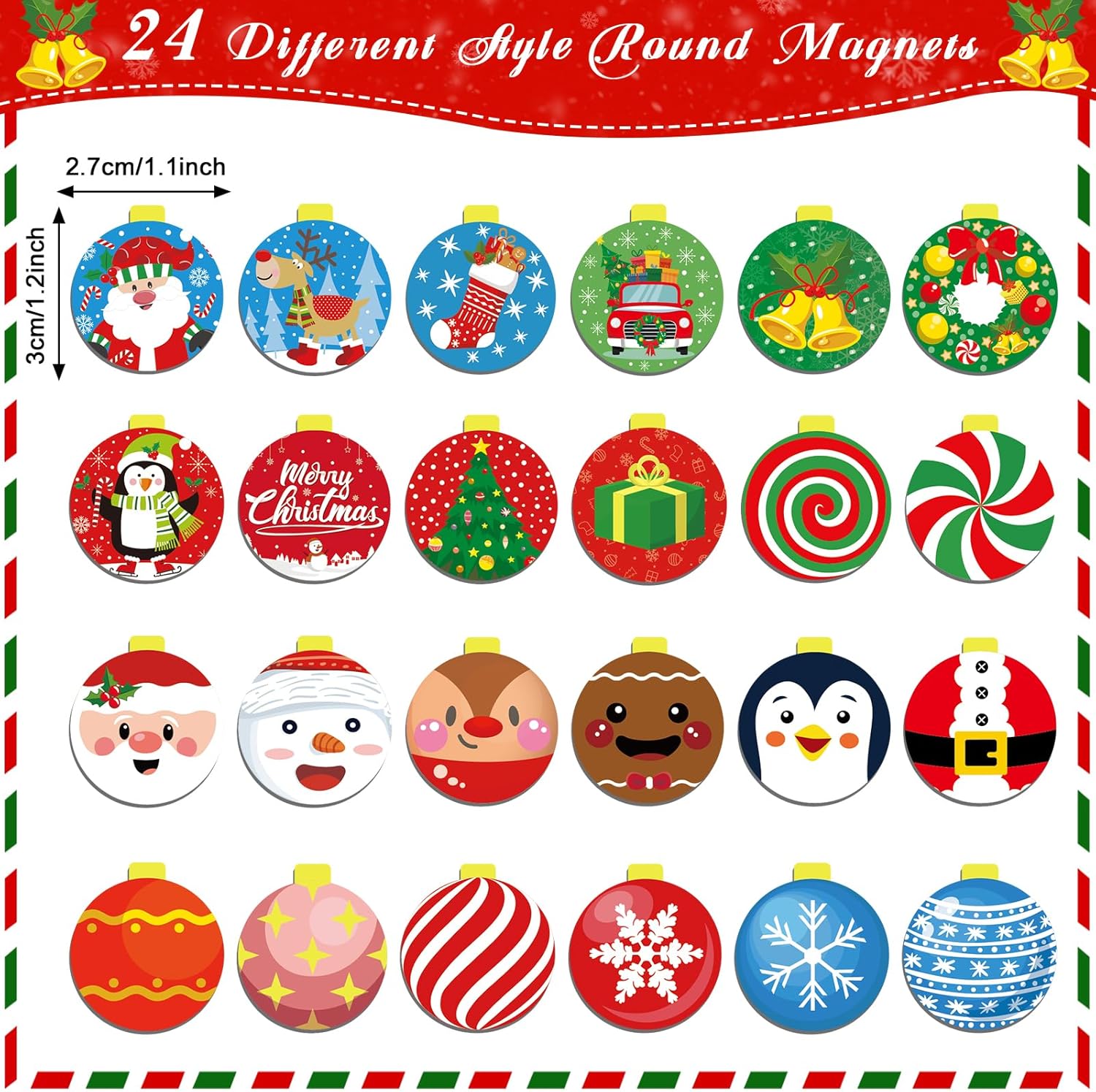 Skiennix Christmas Advent Calendar Magnets - Countdown to Xmas Tree | Fun Holiday Decor for Kids & Adults