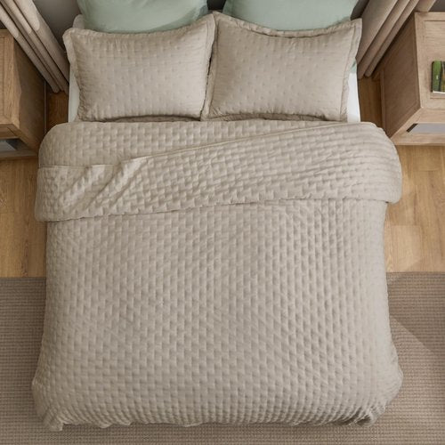 Bedsure California King Quilt - Linen Bedspread California King Size & Lightweight Comforter, Modern Farmhouse Coverlet with Clover Pattern, Ultra Soft All-Season Bedding, 111x106 Inches