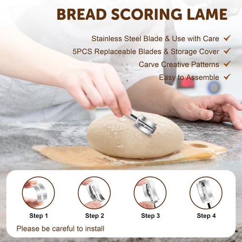 TeamFar Sourdough Bread Baking Supplies, 9” Round and 10” Oval Sourdough Starter Kit, Proofing Basket Set with Cloth Liner, Bread Lame, Whisk Dough, Bowl Scraper, Brush
