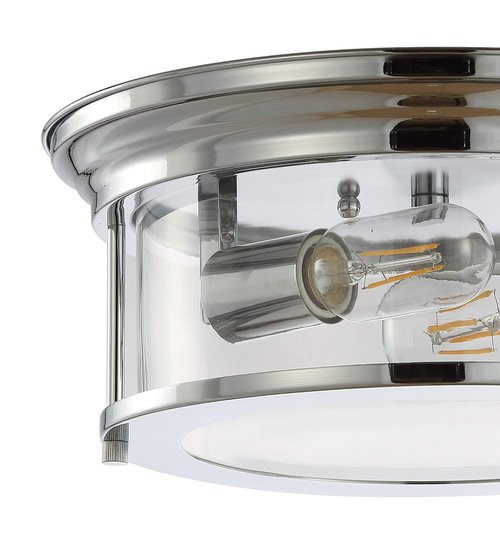 JONATHAN Y JYL7446C Lauren 13.25" Metal/Glass LED Flush Mount, Transitional,Glam,Classic,Industrial, Dimmable, 2700K Cozy Warm Light Kitchen,Hallway,Bathroom,Stairwell, Chrome
