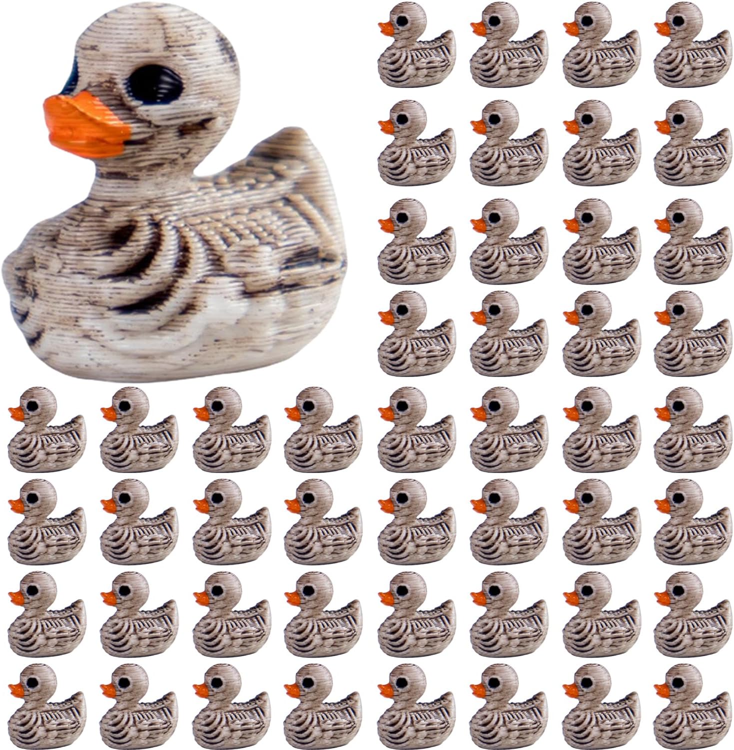Skiennix Mini Duck Skeleton Figurines - 50Pcs Halloween Decor for Spooky Scenes & Parties
