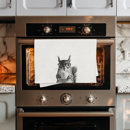 FTKBGHY Funny Squirrel Coffee Kitchen Towels, Gifts for Squirrel Lovers, Animal Lover Gifts Decorative Dish Hand Tea Towels for Kitchen Coffee Bar Decor, 16x24 Inch