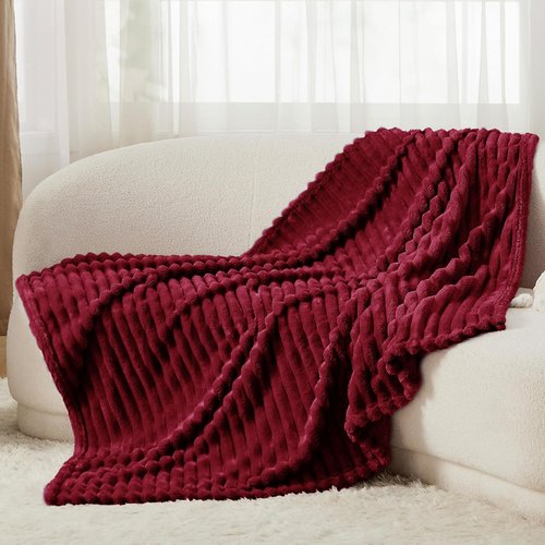 Bedsure GentleSoft Red Fleece Blanket - Cozy, Soft Throw for Couch | Perfect 60x80 Inches Size