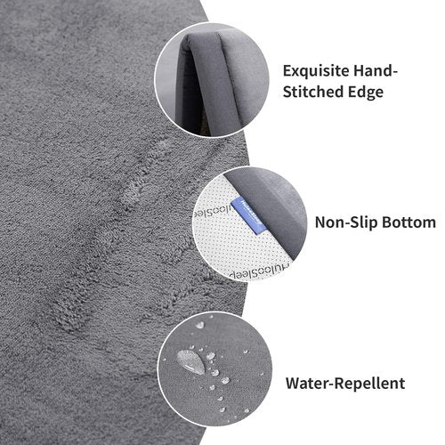 Huloo Sleep Baby Play Mat - Ultra Soft 50x50 Non-Slip Foam for Crawling & Tummy Time | Dark Grey