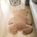 TENNOLA 2ft Small Bear Shag Rug, Soft Fluffy Faux Sheepskin Fur Rug Fuzzy Shaggy Area Rug Cute Plush Carpet for Nursery Kids Girls Bedroom Room Aesthetic Living Room Floor Home Decor, Brown