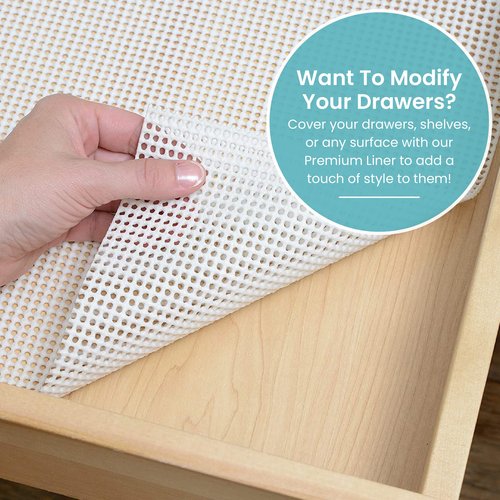 Con-Tact Brand Grip Premium Shelf Liner, Thick and Non-Adhesive Drawer Liner, Multi-Purpose and Easy to Use, 18" x 10', White, Pack of 1