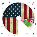 PullCrease 36 Inch Patriotic Tree Skirt Reversible Summer Flamingo Tropical Palm Leaf 250th Anniversary Memorial Day Double Sided Print Mat for 4th of July Summer Tree Decoration