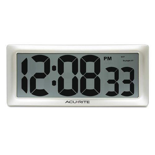 AcuRite 13.5” Large Digital Indoor Wall Clock with Intelli-Time Technology (75173M)