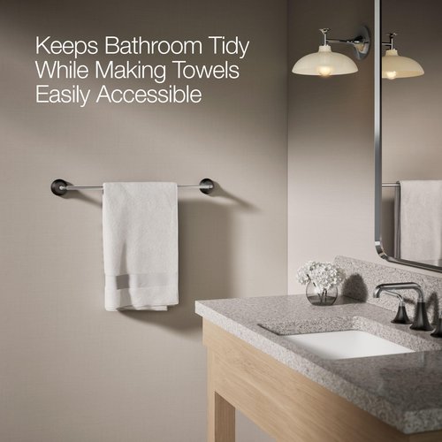 Kohler 27426-CBL Tone™ 24" Towel bar, Polished Chrome with Matte Black