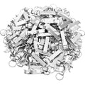 Boao 150 Pieces Metal Bottle Opener Split Key Ring Chain Keychain Bulk Aluminum Pocket Claw Bar Soda Beverage Beer Bottle Opener Personalized Wedding Party Favors(Silver)