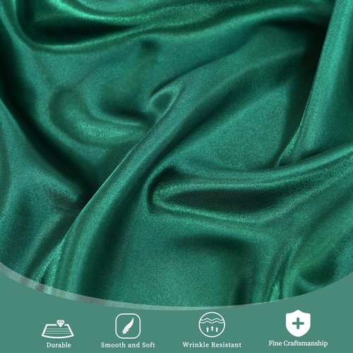 6 Pack 108 Inch Hunter Green Satin Tablecloth - Premium Bright Silky Round Tablecloth Overlay Smooth Fabric Table Cover, Table Decoration for Wedding Party Banquet Events Restaurant Kitchen Dining