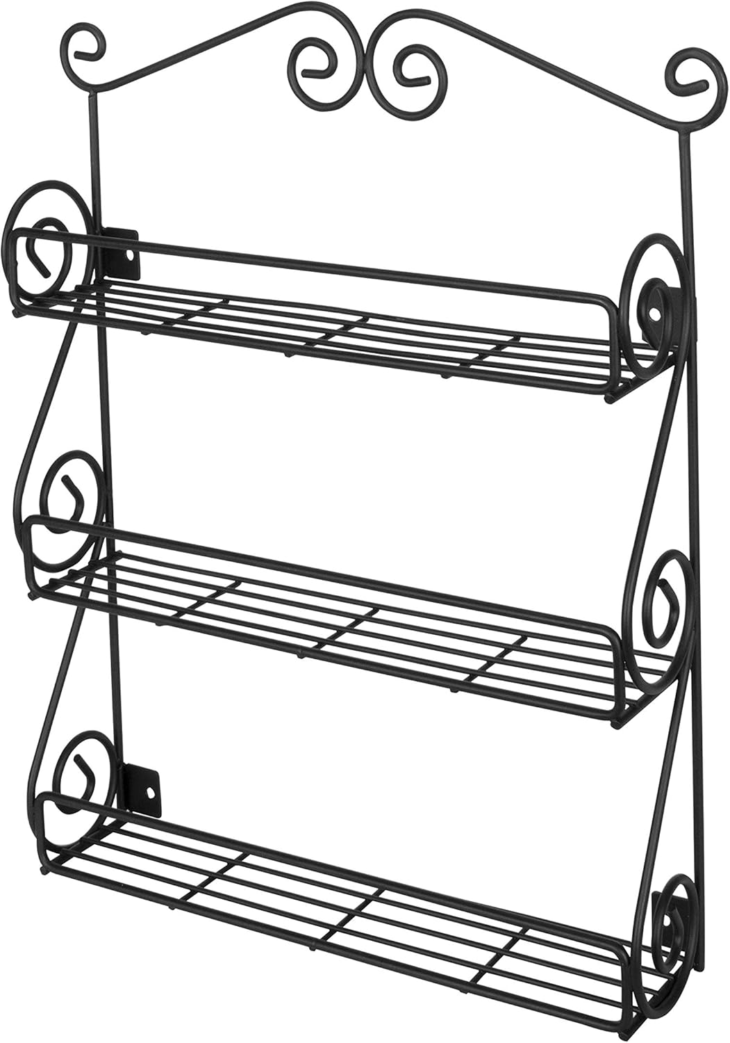 Spectrum Diversified 3-Tier Wall-Mounted Spice Rack Organizer - Traditional Design for Kitchen & Cabinet