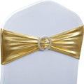 Babenest Spandex Chair Sashes - 50PCS Premium Stretch Covers with Buckle Slider | Metallic Gold for Weddings & Events