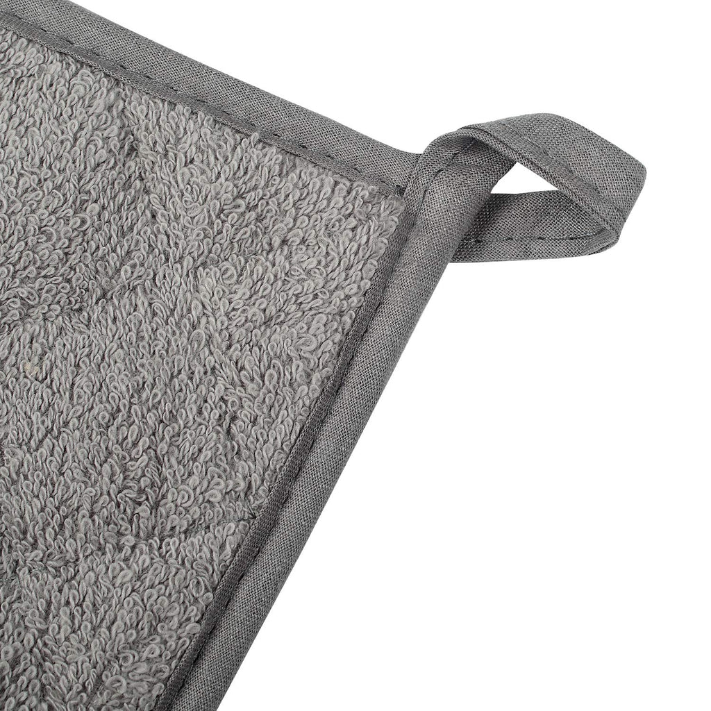 Lifaith Pot Holders for Kitchen, 100% Cotton Terry Pot Holder Set of 5, Heat Resistant Hot Pads for Cooking, Baking, Hot Dishes and Countertop Protection,Grey