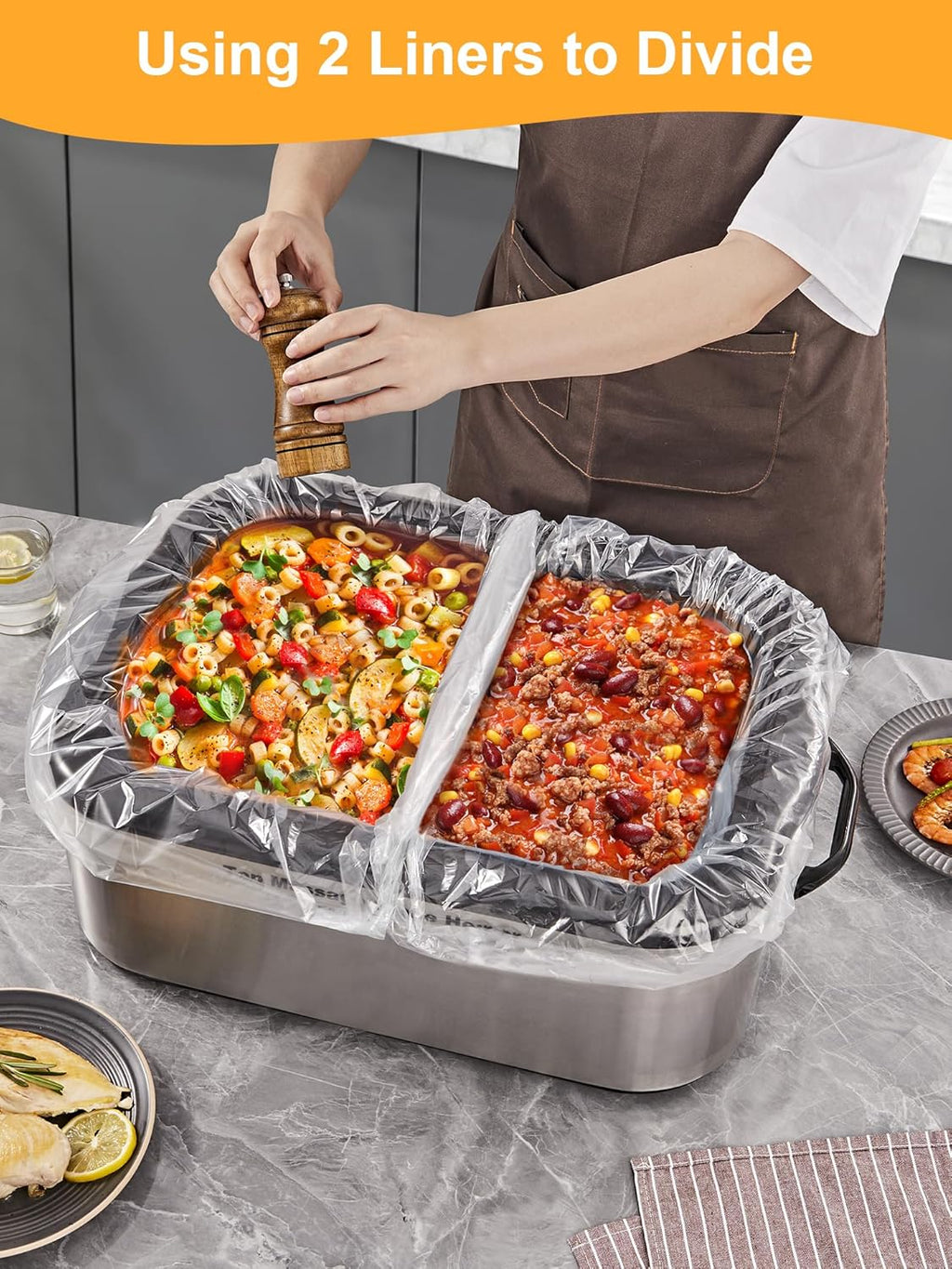 SMARTAKE Disposable Roaster Liners - 10 Count for 16-22 Quart Roasters | Instant Cleanup, 18 x 34 Inch