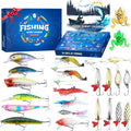 24-Piece Fishing Lures Kit - Versatile Bait Set with Poppers, Minnows, Crankbait & More for Freshwater & Saltwater