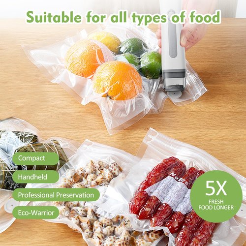 Compact Vacuum Sealer Machine Set, Vacuum Sealer for Food, Convenient Handheld Both Dry Food and Moist Foods for RV, Boat Galley (Vacuum Sealer and 30 Bags)