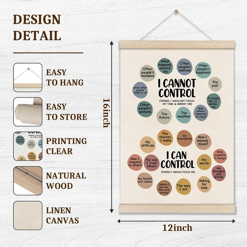DOI-LANEE Calming Strategies Poster Frame - Inspirational Mental Health Wall Art 16x12 Inch | Motivational Decor for Therapy Offices