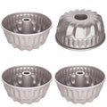 CHEFMADE Mini Fluted Tube Pan, 4-Inch 4Pcs Non-Stick for Oven Baking