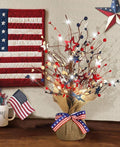4th of July Decorations - Lighted Patriotic Tree | 17-Inch Red, White, and Blue Tabletop Decor