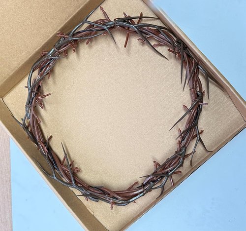 Brown Crown of Thorns 8-10" Diameter Passion of Christ Crown of Thorns Easter Tree Decorations Ornament mini Church for Sanctuary Prop Corona de espinas de Jesus(8-New)