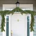 9ft Realistic Christmas Garland Decorations - 1pcs Upgraded Real Touch Greenery Artificial Norfolk Pine Cedar Garland for Fireplace Mantle Table Window Stair Holiday Home Decor