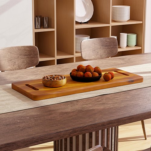 TIDITA 30" Large Acacia Wood Charcuterie Board with Handles - Extra Long Wooden Serving Cheese Boards - Rectangular Serving Platter for Meat Steak, Cracker Appetizers, Fruit Decorative Display Party