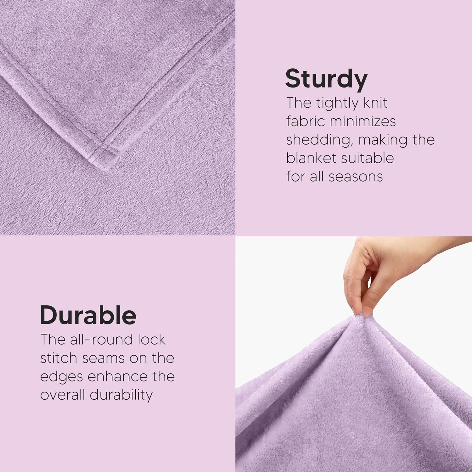 Utopia Bedding Fleece Blanket - Luxury Soft Anti-Static Microfiber | Queen Size Lilac (90x90 Inch)
