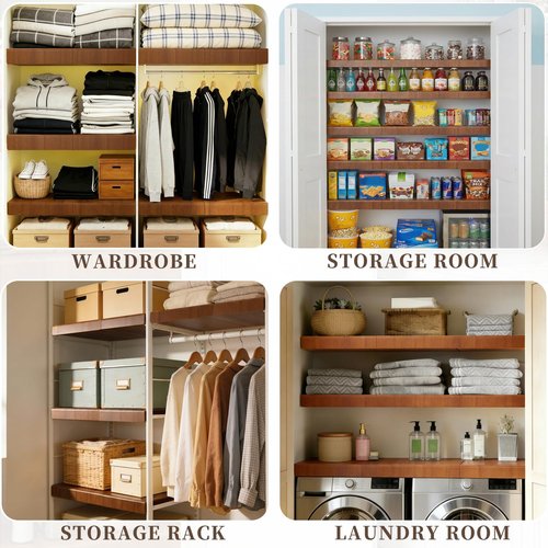 Wire Shelf Covers, Flexible Length Adjustment，Upgrade Wire Rack Covers for Pantry, Closet ，for All 16" D Wire Rack Covers(8pcs, 13" W x 16" D)