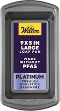 Wilton Platinum Non-Stick Loaf Pan - 9 x 5 Inch Stainless Steel Bakeware, PFAS-Free Design