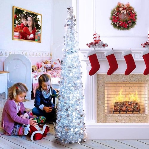 JMEXSUSS 33ft LED White Christmas Lights - 8 Modes Twinkle Fairy String Lights | Waterproof Indoor/Outdoor