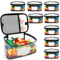 Upgraded Large Storage Toy Organizer, Clear Storage Toy Bags with Label & Manual Pocket for Puzzles (8PCS)