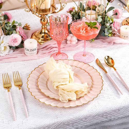 Ciaell 12PCS Plastic Martini Glasses - 10 Oz Pink Elegant Disposable Cocktail Glasses for Champagne Wine Wedding Party Anniversary Bar & Mother's Day