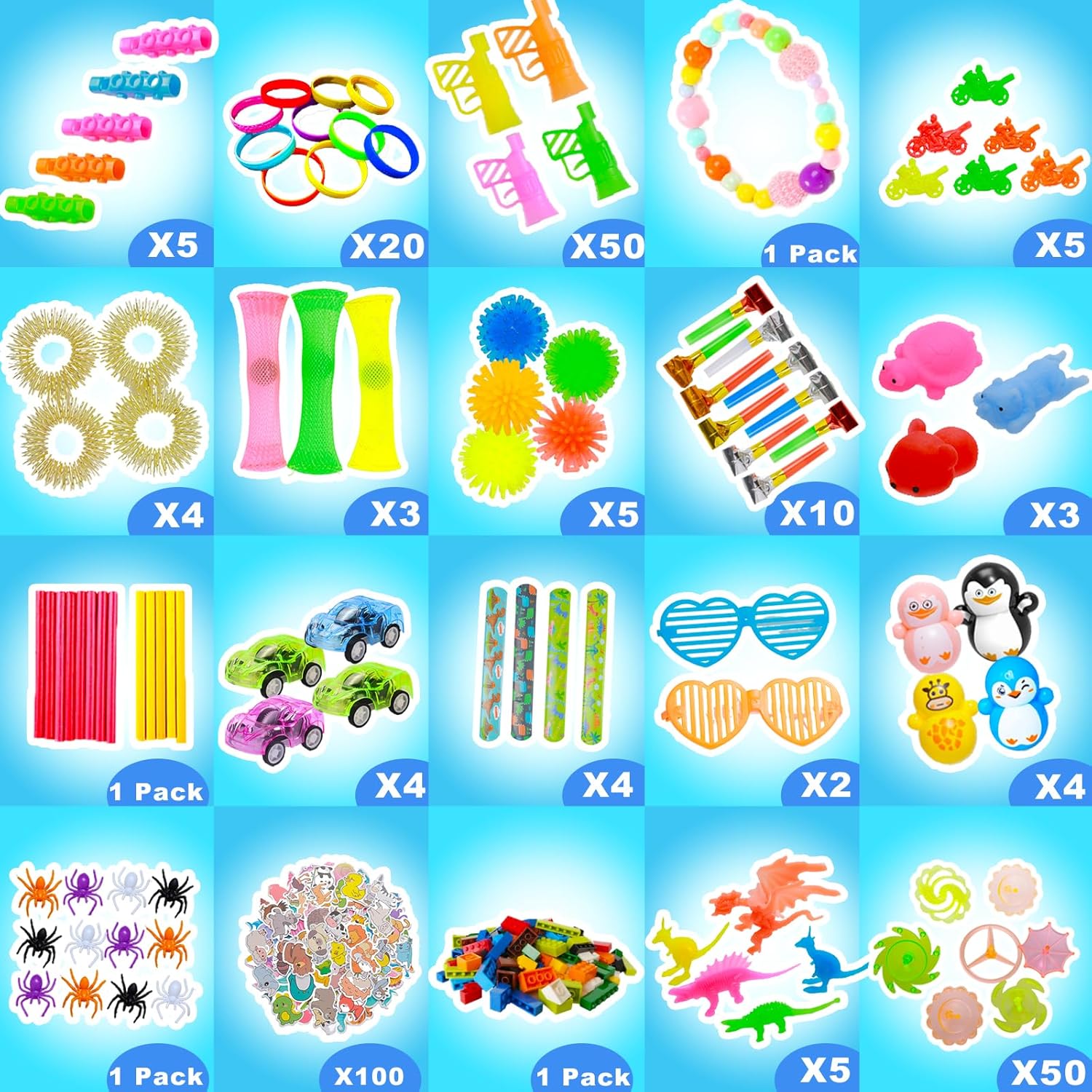 Skiennix Kids Party Favors - 1000 Pcs Fidget Toys Pack for Stress Relief | Ideal for Carnival & Classroom Prizes