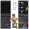 Over the Door Organizer for Toy Guns, Toys Storage Back of Door Hanging Organizer with Large Capacity Pockets and Adjustable Straps, for Kids Foam Blasters, Darts, Goggles and Toys Gun Accessories