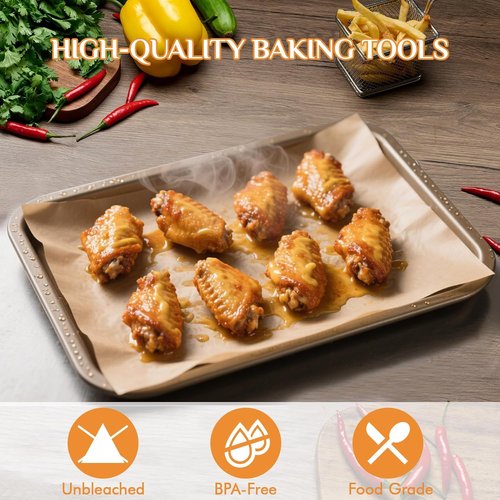 MUCHII Parchment Paper Sheets - 200 Non-Stick Baking Sheets, 12 x 16 Inch for Oven & Air Fryer