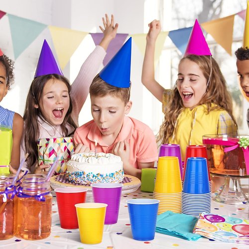 Kochorie 60 Pcs Plastic Cups - Colorful Heavy-Duty Disposable Party Cups for Celebrations
