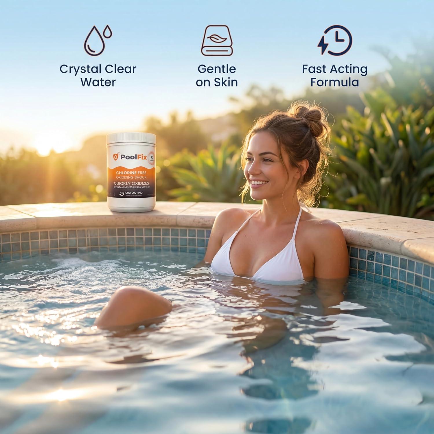 Non-Chlorine Spa Shock - Chlorine-Free Hot Tub Oxidizer for Clear Water & Odor Elimination - 5 lb