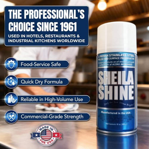 Sheila Shine 3oz Stainless Steel Cleaner and Polish - Cleans, Polishes & Protects Kitchen Appliances, Refrigerators, Sinks, Ovens & Grills - Stainless Cleaner Spray for Residue & Streak Free Shine