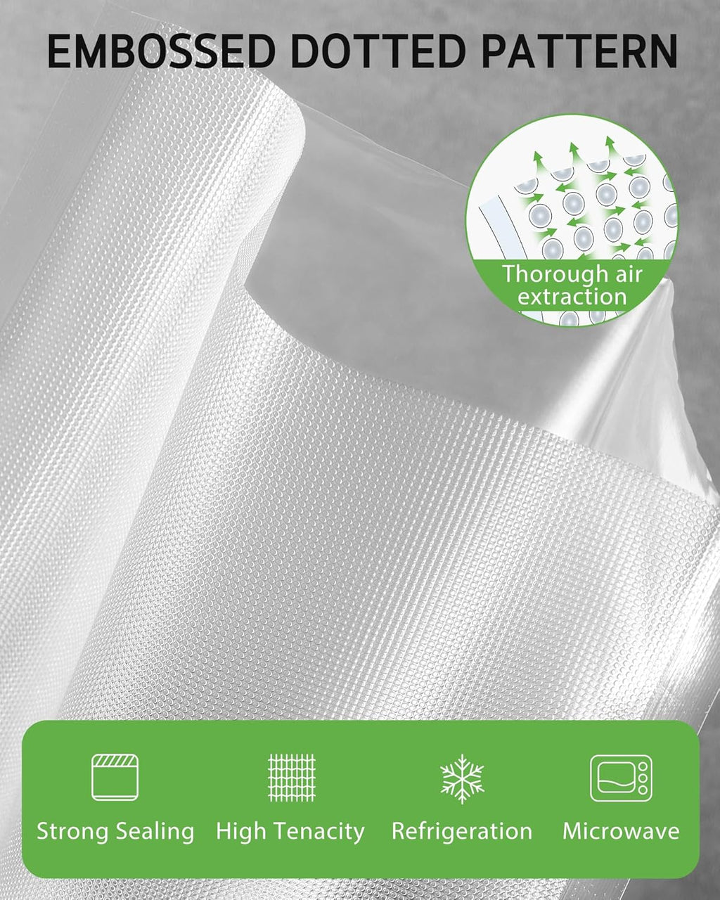 Syntus Vacuum Sealer Bags - 11" x 150' Heavy-Duty BPA-Free Roll with Cutter for Food Storage & Meal Prep