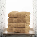Superior Egyptian Cotton Plush & Absorbent, Bath Towel Set of 4, Toast