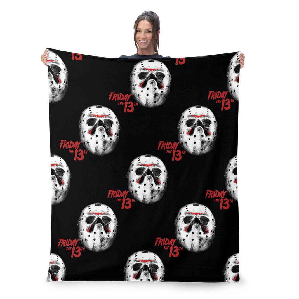 Warner Brothers Friday 13th Bloody Hands Halloween Silk Touch Throw Blanket for Bed and Couch, Cozy, Soft & Lightweight, Spooky Blankets, 50x70 inches