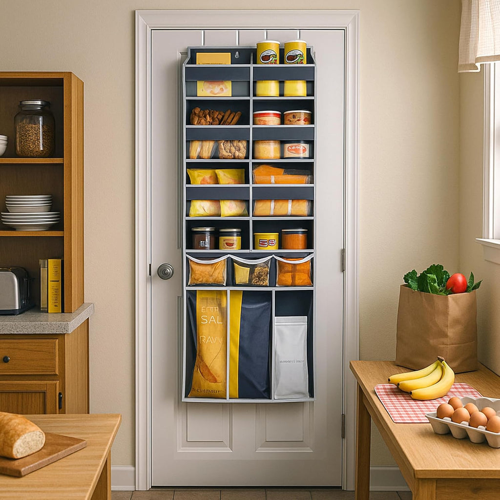 Over The Door Organizer by Extra Large | Heavy-Duty 8 Compartment Design with Clear Pockets - 57 Inch Height