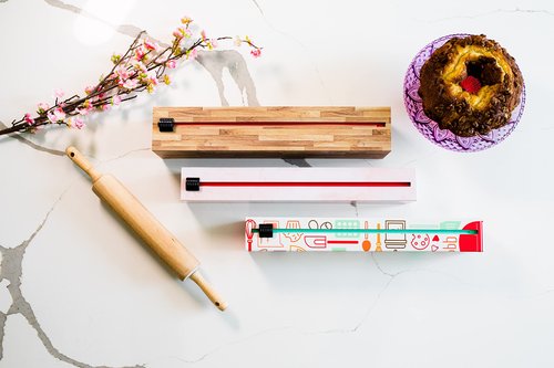 ChicWrap Butcher Block Parchment Paper Dispenser - Includes 15"x 164' (205 Sq.Ft) Roll Unbleached Baking, Cooking & Culinary Paper - Reusable Dispenser w/Slide Cutter - Kosher Certified